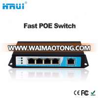 2017 Newest Design Fast Ethernet 10/100M Network 48V 5 Port PoE Switch for IP Solution